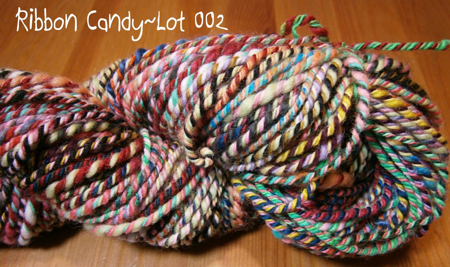 Handspun Yarn - Wool - 3 Ply - DK Weight - Ribbon Candy (Lot 002) - Item 2012.101