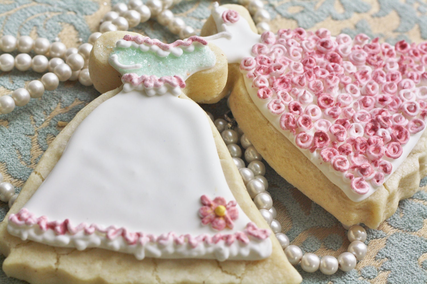 Garden Flower Tea Length Wedding Dress Sugar Cookies