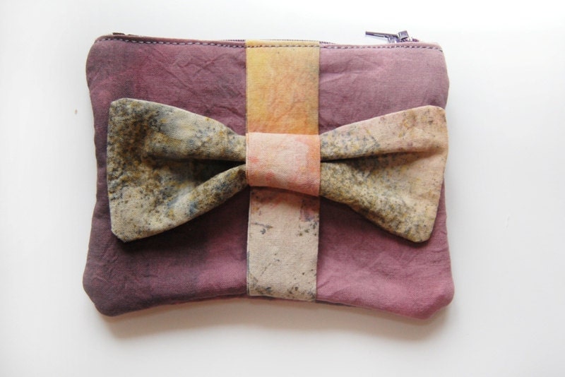 Lilac  - hand dyed zipper pouch /murMur