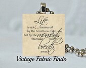 FREE CHAIN - Life is Not Measured - Scrabble Tile Pendant Necklace