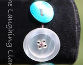 Upcycle Blue and White Button Bracelet
