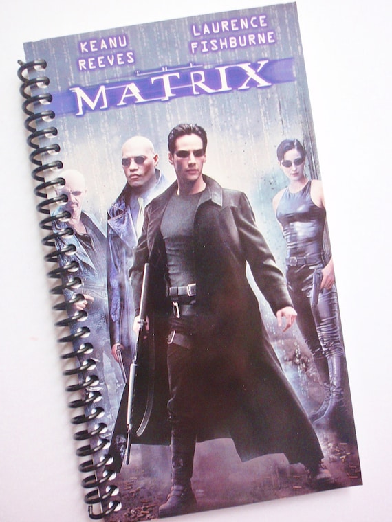 Notebook Journal THE MATRIX upcycled spiral notebook Movie Recyled VHS Keanu Reeves