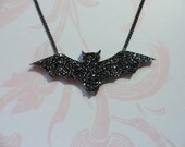 Glitter Vamp Bat Necklace