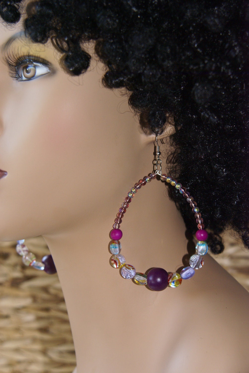 Beaded Hoop Earrings