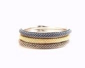 Stackable Bangles, Beaded Bangles Set, Metal Mix Thin Bangles