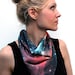 Galaxy Print Nebula Star Silk Scarf Square Women Gift Orange Constellation