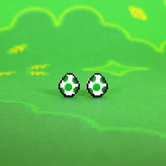 Super Mario World Yoshi Egg Earrings