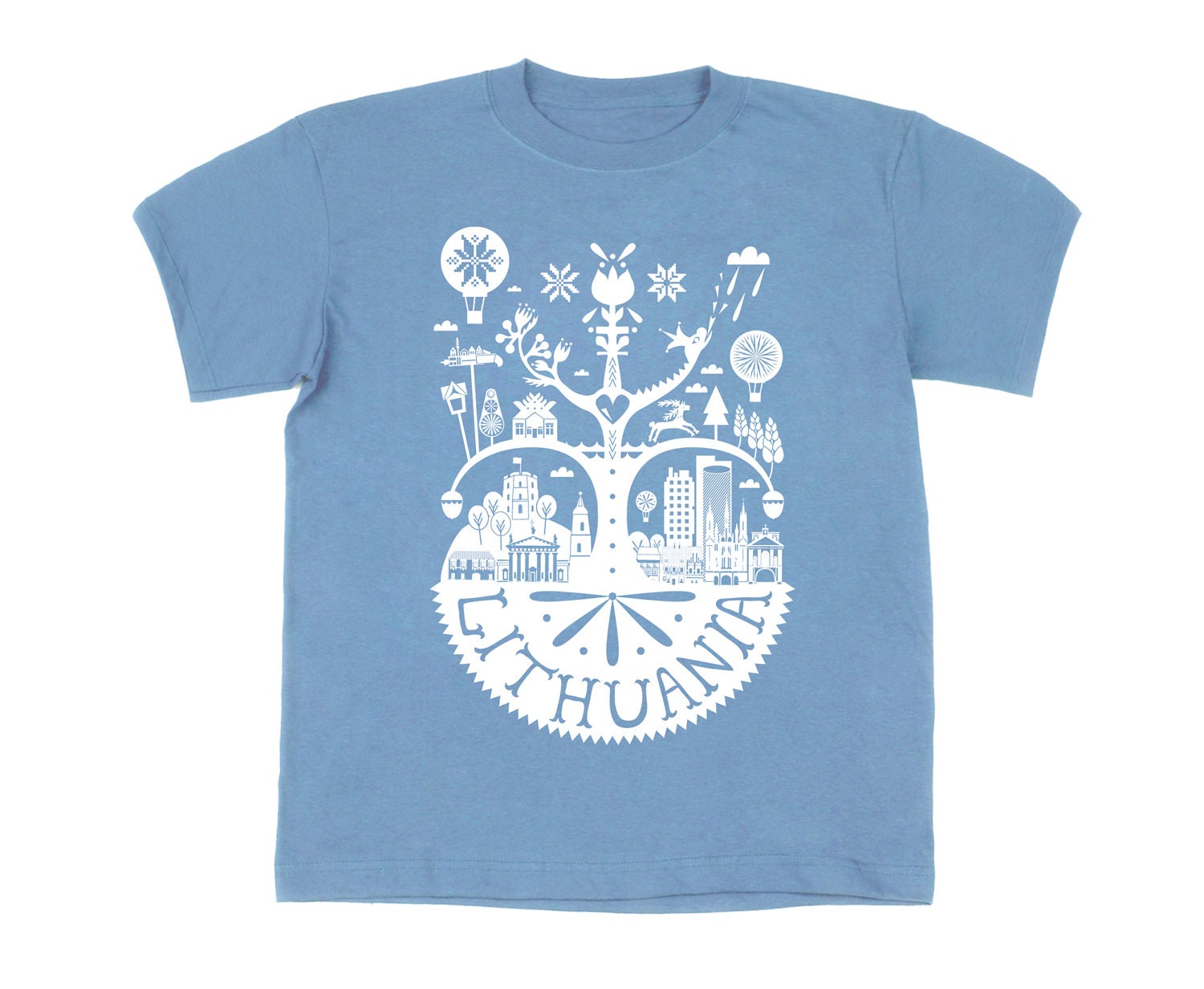 SALE: Lithuanian Myth Blue Tshirt for Kids / Children / Boys / Boy / Unisex / Girls / Girl