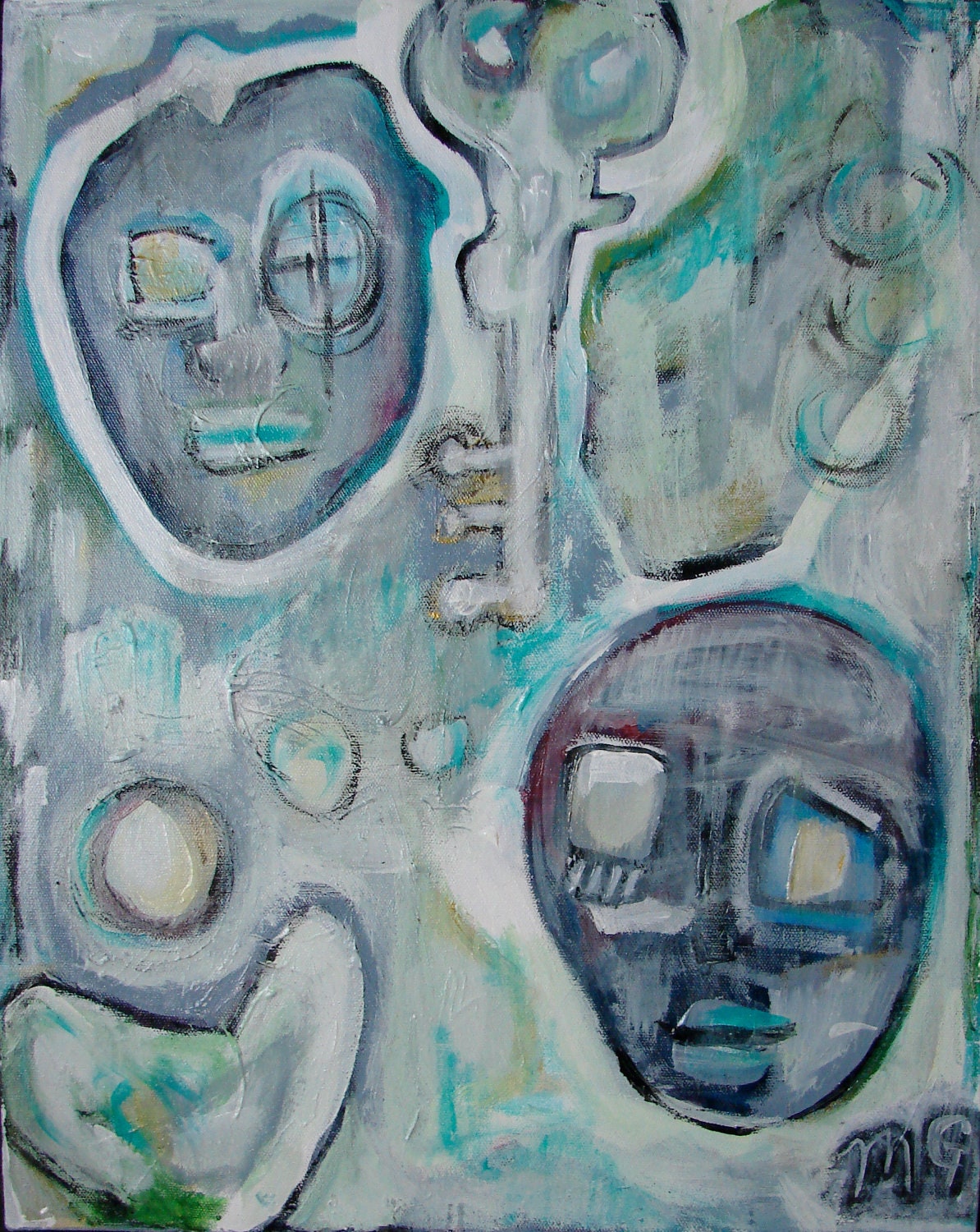 Original Abstract Painting Modern Acrylic 16 x 20 Abstract Expressionism by Mary Gaspar