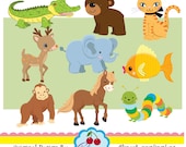 A-Z Alphabet Animals digital clipart set for -Personal and Commercial Use-paper crafts,card making,scrapbooking,web design