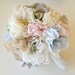 Fabric flower bridal bouquet, Vintage weddings, Brooch bouquet, Pastel colour bouquet, Garden wedding bouquet