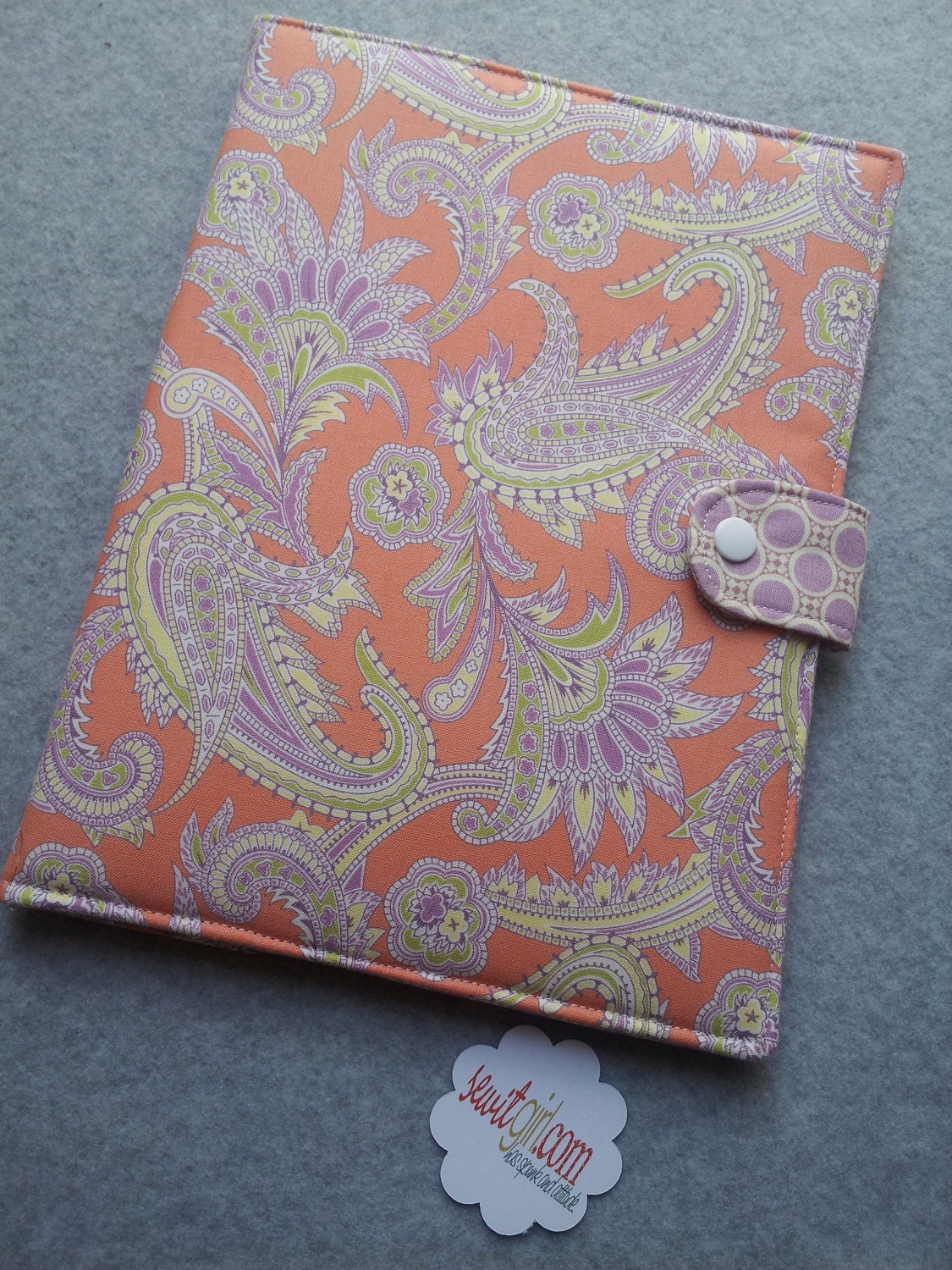 Standable iPad 2  3 or 4 cover Ipad case  Book style Amy Butler Turkish Paisley Custom order
