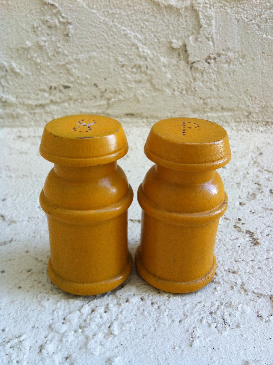 Vintage Mustard Yellow Salt and Pepper Shakers