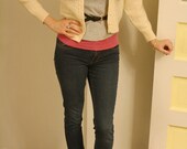 Vintage Cream Colored Cardigan with Pearl Beading