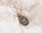 Vintage Princess Silver Diamond Crown with Silver Chain