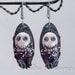Goth Sugar Skull Christmas Earrings - Polymer Clay Flower Sugar Skull Cameo Earrings - Goth Lolita Dangle Earrings - Gift Under 50