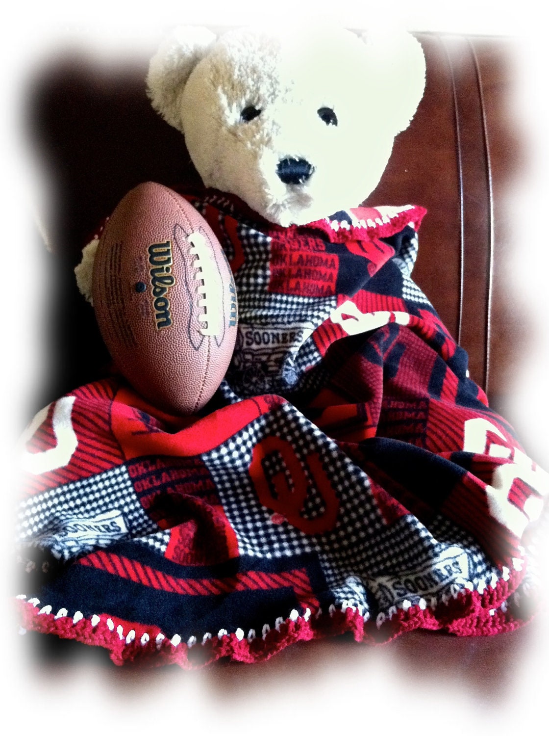 Oklahoma Sooners Football Fleece Sports Baby Blanket
