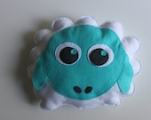 Felt Lamb Pillow - Sheep themed Nursery decor - Personalized Nursery Pillow - sheep pillow - with baby's birth year on the back
