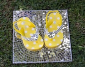 Baby BLING- Brighte Yellow Polka Dot Toddler Sandals
