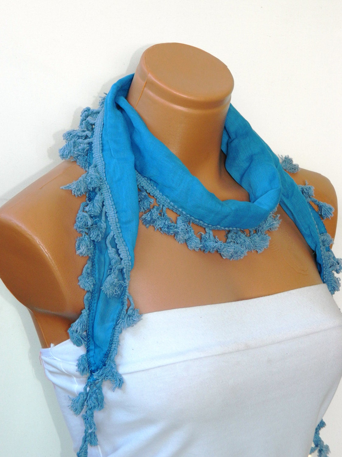 turquoise  Scarves,Turkish Fabric Fringed tasseled Scarf ..bandana,headband,wedding,bridal,authentic, romantic,