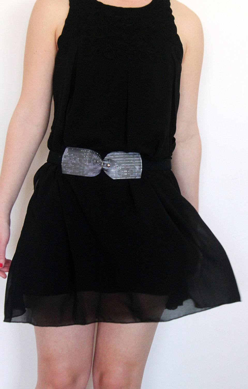 ON SALE: Leather Bow Belt - Women Stretch Belt - Elastic Belt - High Waist Belt