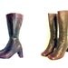 Brown Leather Chunk Heel Boots 7.5 / Tall Leather Boots 7.5 / Vintage Go Go Boots 7.5