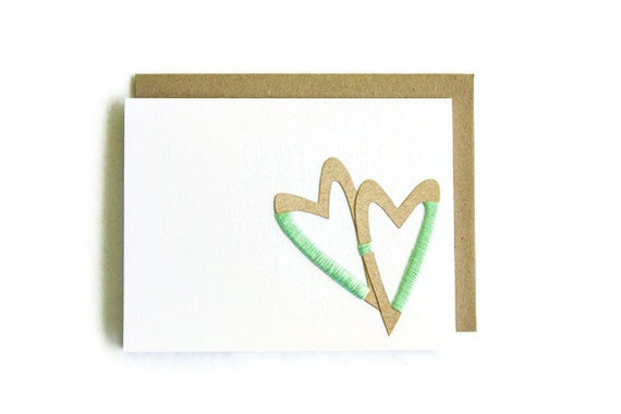 Handmade Card: Two HEARTS One LOVE card in Mint
