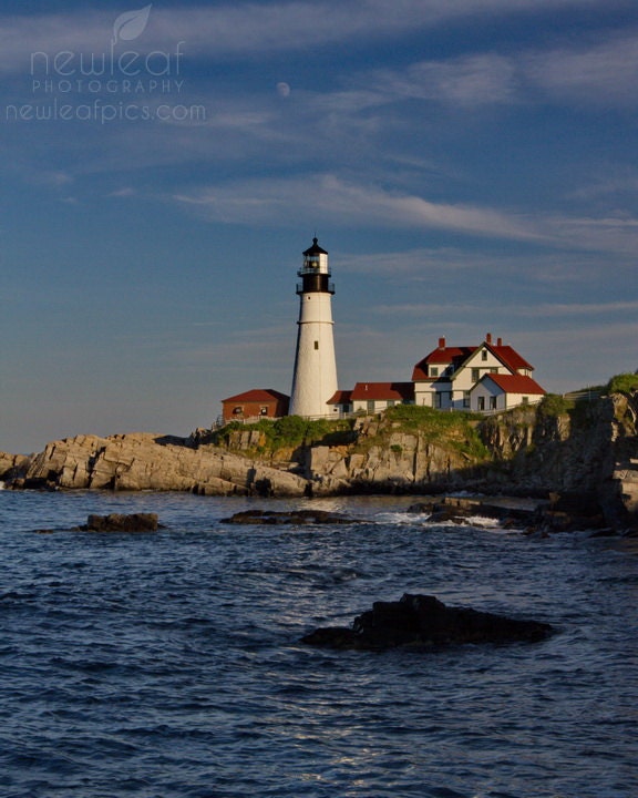 Landscape Photography, Portland Head Light, Coastal Maine, beach house decor - wall art - 8 x 10 fine art print