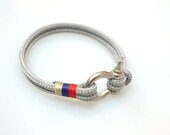 Nautical Sailing Bracelet  Stainless steel  Shackle-Paracord Bracelet-Mens Bracelet-Rope Bracelet-GREY 3