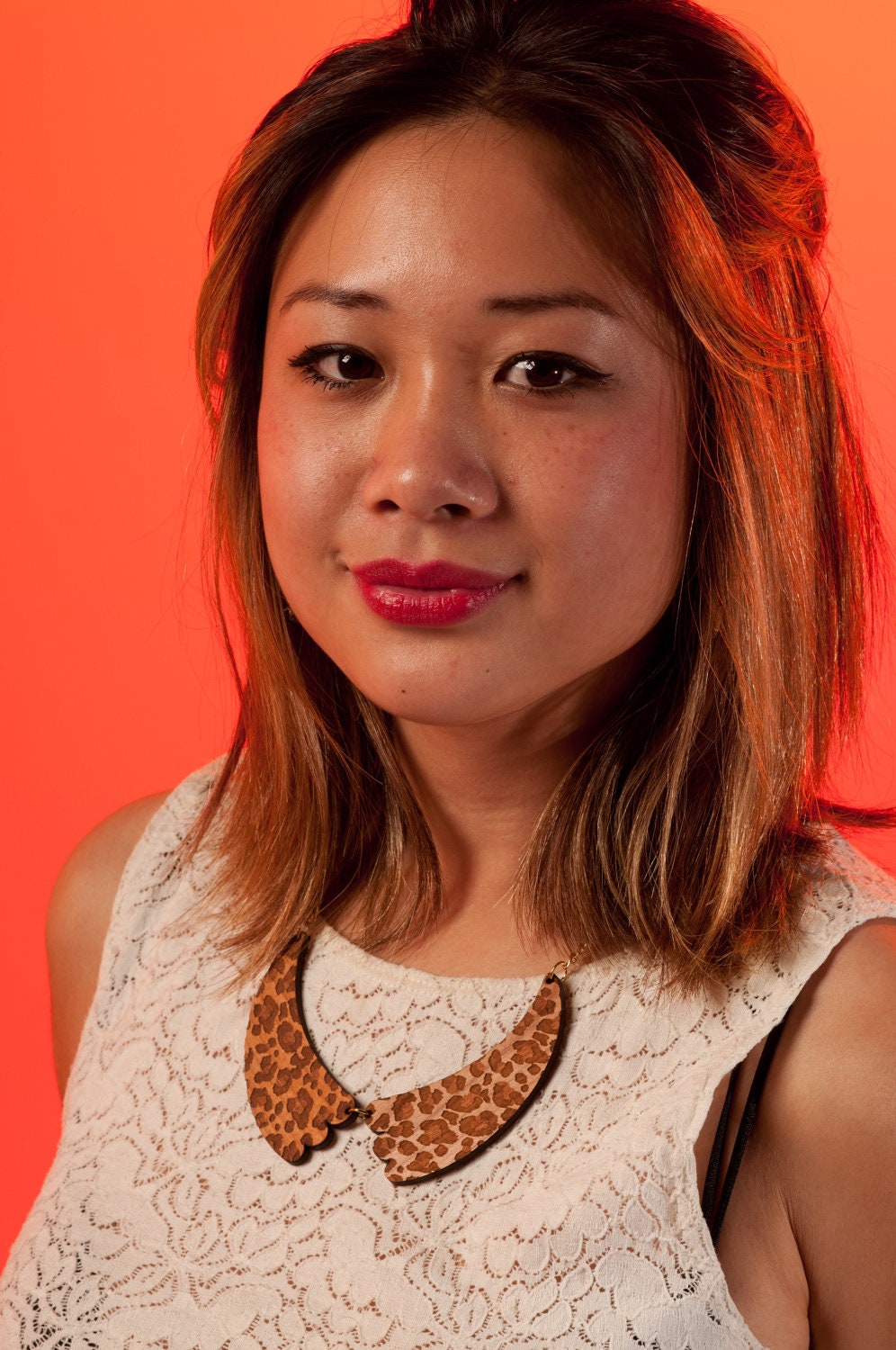Collar Leopard Print Necklace. Laser Cut Animal Print.   Jewellery in Cherry Wood.