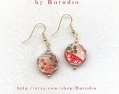 Origami Pink and Gold Sakura Earrings