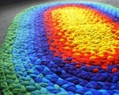 Rag rug bath mat bright primary colors made to order