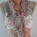 Georgeus Scarf Elegance Scarf Feminine Scarf Grey Pink Flowered