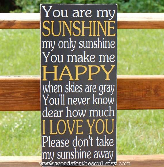 You Are My Sunshine Subway Typography Word Art Wooden Sign Nursery
