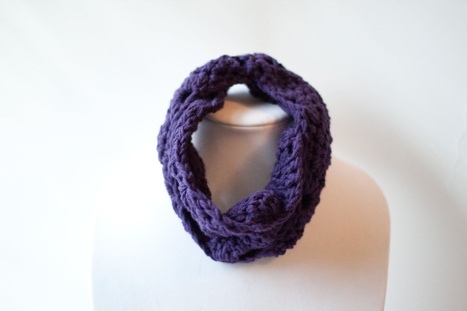 Toddler Crochet Circle Scarf in Purple -- READY TO SHIP--