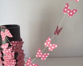 Paper garland ,Butterfly fuchsia dots-wedding decoration-home decor- kids room decor - nursery decoration-party decor
