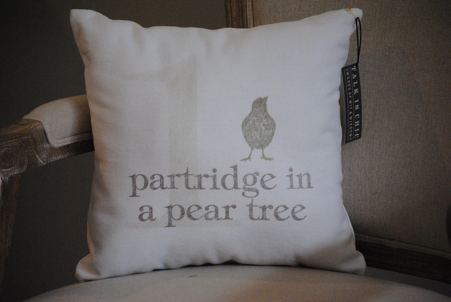 Partridge in a Pear Tree - Pillow - Christmas Decor - Holiday Home Decor