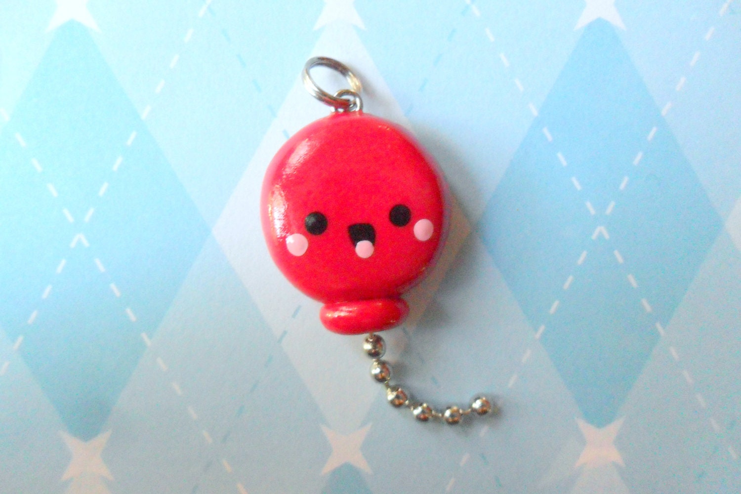 Kawaii Red Balloon Charm Cute Polymer Clay Jewelry Novelty Pendant