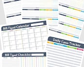 Budget and Bill Management Set - EDITABLE - Personal Finance Organizing Printables - INSTANT DOWNLOAD