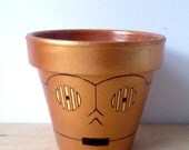 C3PO Star Wars Droid Painted Flower Pot