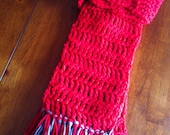 Red Crocheted Scarf