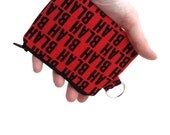 Red Change Purse, red and black purse, zippy coin purse
