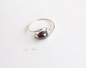 Silver Ring With Pearl Wire Wrapped Metal Jewelry Simple Jewelry Handmade Sterling Silver Ring Luxe Style