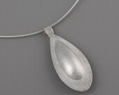 Sterling Silver textured shell pendant, handmade organic inspired jewellery