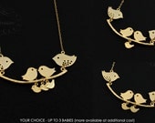 Grandma Necklace . Bird Family Necklace 14k Gold Fill . 1-2-3 Babies . Custom Family Tree . Grandmother's . Grandma Gifts . UNIQUE JEWELRY