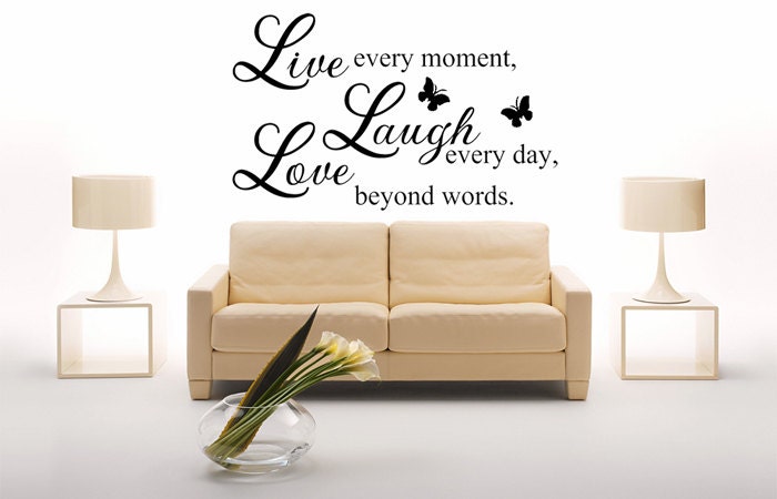 28"x40" (Large) - Live Love Laugh - Words & Letters Wall Stickers Vinyl Wall Decals Quotes