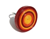 Retro Cocktail Ring - Bullseye, Mulitcolored, Chunky, Red, Yellow, Orange - PurpleSmoothie