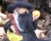 Handmade Needle Felted Wool Witch Halloween Decoration