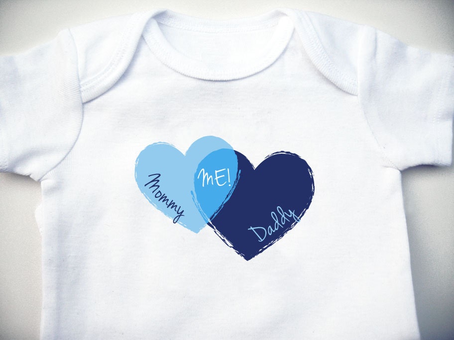 Mommy and Daddy Equals Me Onesie - Baby Shower Gift - Baby Clothing - Baby Bodysuit - Hearts - The Valentine