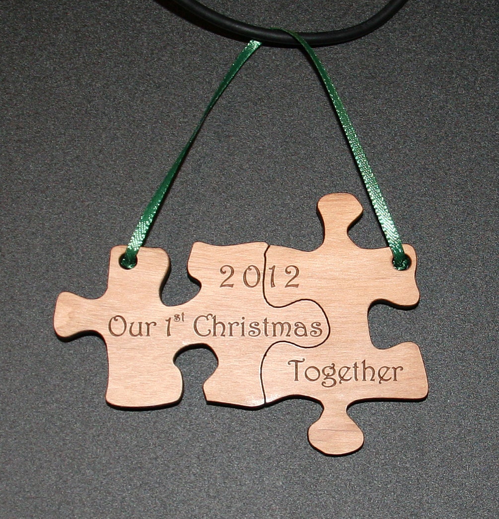 Our First Christmas Together Puzzle Ornament laser engraved and cut - TheCreativeLaser